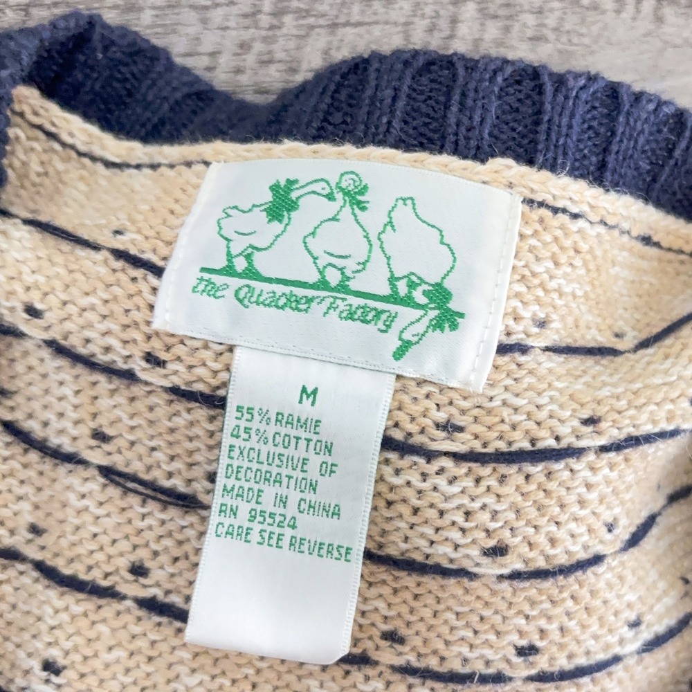 VTG 90s Quacker Factory Sweater Christmas Vest Womens M Embroidered Knit Holiday - Picture 5 of 7